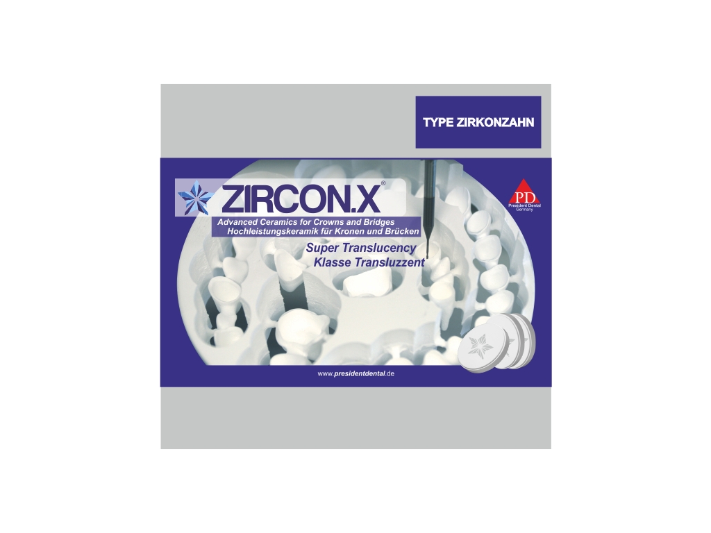 PRESIDENT DENTAL ZIRCON.X Zahn Zirkon Blok