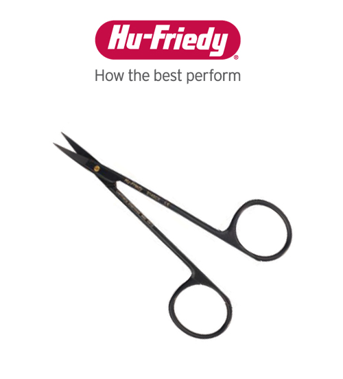 Hu-Friedy Eğri La Grange Makas 11,5 Cm Black Line, Tek Tarafı Dişli Bıçak